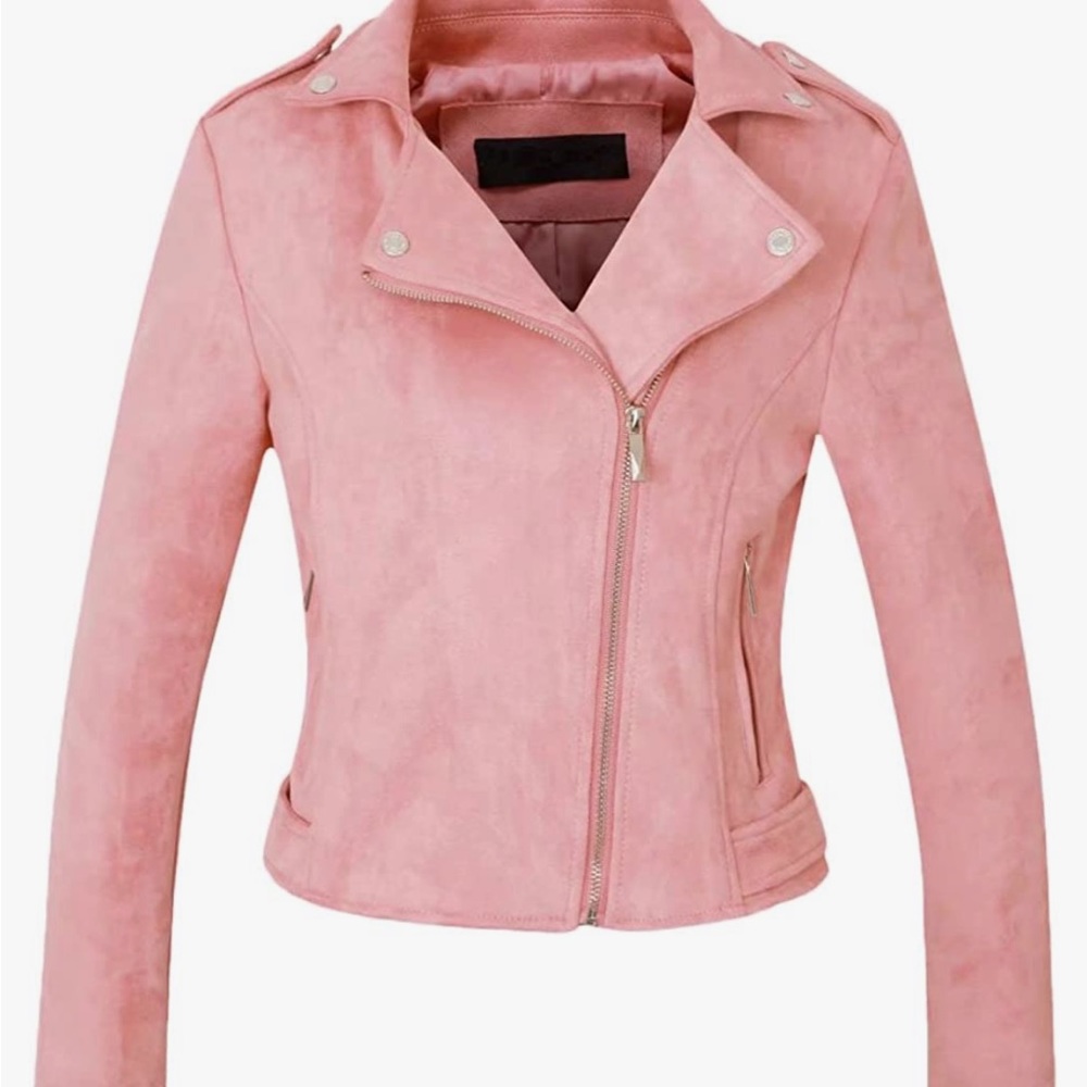 Cute light pink suede jacket-never worn!